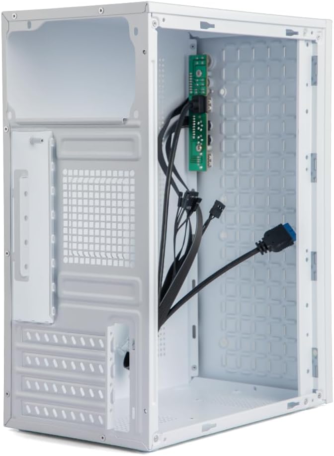 JOYJOM Micro ATX Case PC Case: MATX Case Mini PC ITX Desktop Computer Case Support Micro ATX MATX DTX ITX Mini PC with USB3.0, Support 3.5'' HDD (White) - Image 5